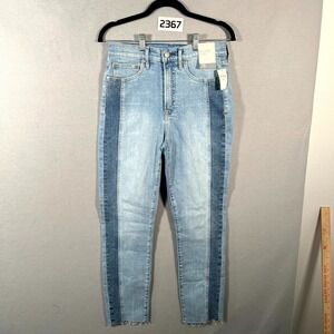 Gap Vintage Slim Jeans Womens 28 Blue Denim Cotton Stretch Frayed Hem High Rise